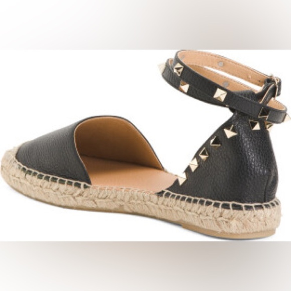 Anthropologie’s Maypol Black Leather Espadrilles in Size 8 - Picture 2 of 11
